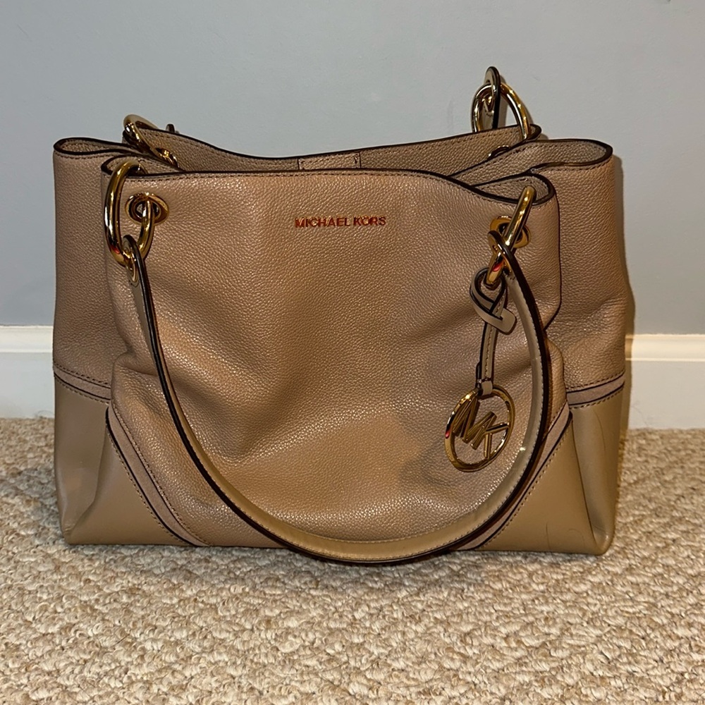 Michael Kors Nicole Khaki Tote Bag, L